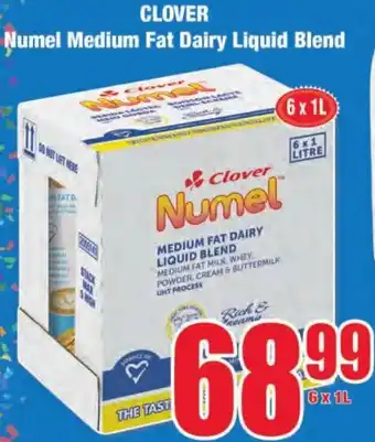 Boxer Superstores Clover Numel Medium Fat Dairy Liquid Blend 6 x 1L offer