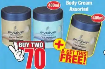 Boxer Superstores Evolve Skin Science Body Cream Assorted 2 x 400ml offer