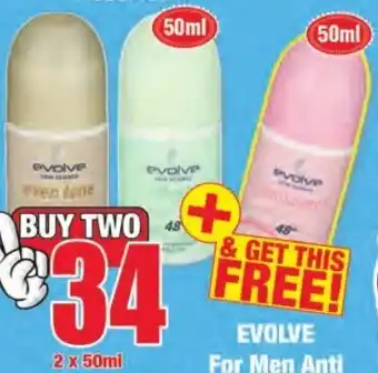 Boxer Superstores Evolve Skin Science Female Anti Perspirant Roll On Assorted 2x50ml offer