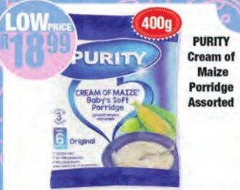 Boxer Superstores Purity Cream of Maize Porridge Assorted 400g offer