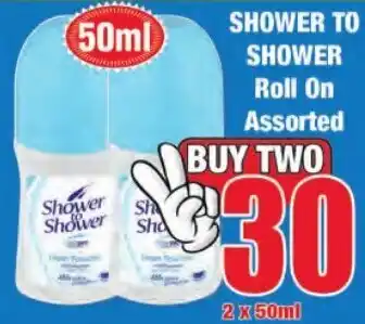 Shower to Shower Roll On Assorted 2 x 50ml