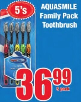 Boxer Superstores Aquasmile Family Pack Toothbrush 5's offer