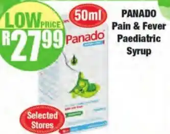 Boxer Superstores Panado Pain & Fever Paediatric Syrup 50ml offer