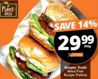 Simple Truth Meat Free Burger Patties 200g