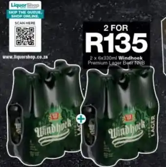 Checkers Windhoek Premium Lager Beer NRB 2 x 6 x 330ml offer