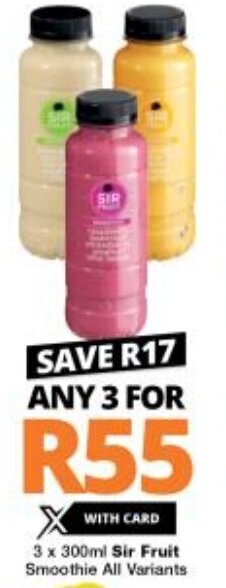 Checkers Sir Fruit Smoothie All Variants offer