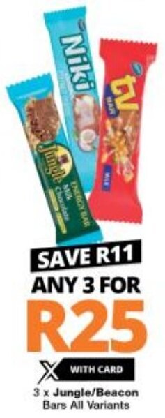 Checkers Jungle/Beacon Bars All Variants 3x offer
