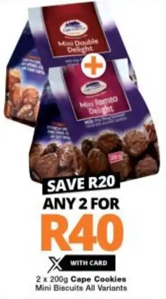 Checkers Cape Cookies Mini Biscuits All Variants 2 x 200g offer