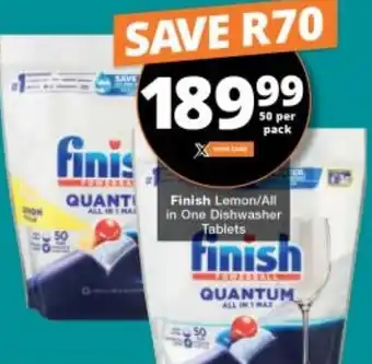 Checkers Finish Lemon/All In One Dishwasher Tablets 50 per Pack offer