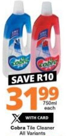 Checkers Cobra Tile Cleaner All Variants 750ml offer