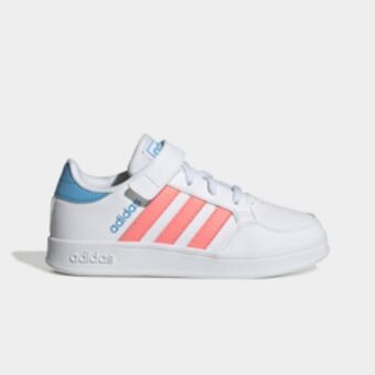 Totalsports Junior pre-school adidas breaknet white/pink/blue shoe offer