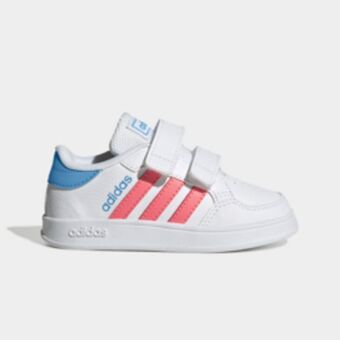 Totalsports Infants' adidas breaknet white/pink/blue shoe offer