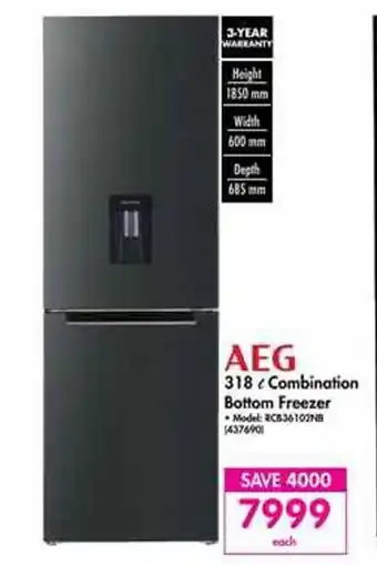 Makro AEG 318L Combination Bottom Freezer offer