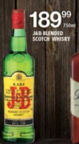 J&B Blended Scotch Whisky 750ml