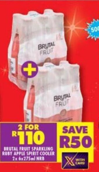 Shoprite Brutal Fruit Sparkling Ruby Apple Spirit Cooler 2 x 6 x 275ml offer