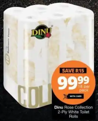 Checkers Dinu Rose Collection 2-Ply White Toilet Rolls 18 per pack offer