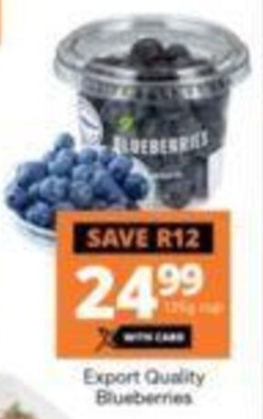 Checkers Export Quality Blueberries offer