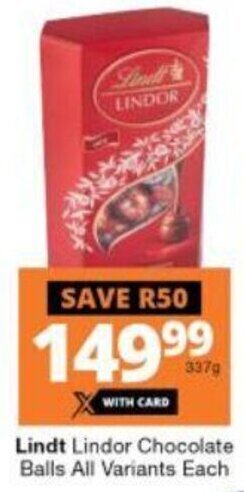 Lindt Lindor Chocolate Balls all variants 337g offer at Checkers