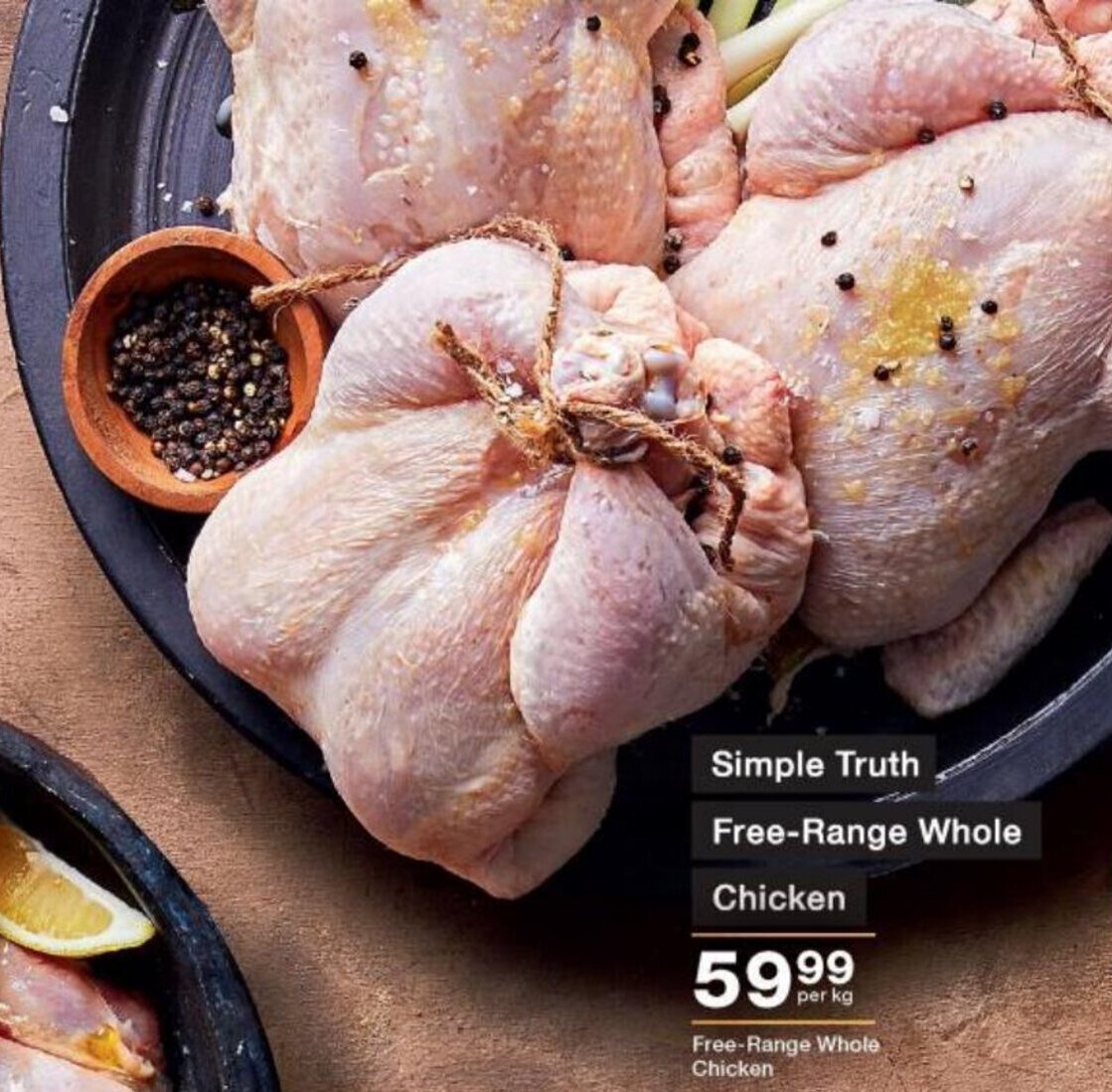 Simple Truth FreeRange Whole Chicken per kg offer at Checkers