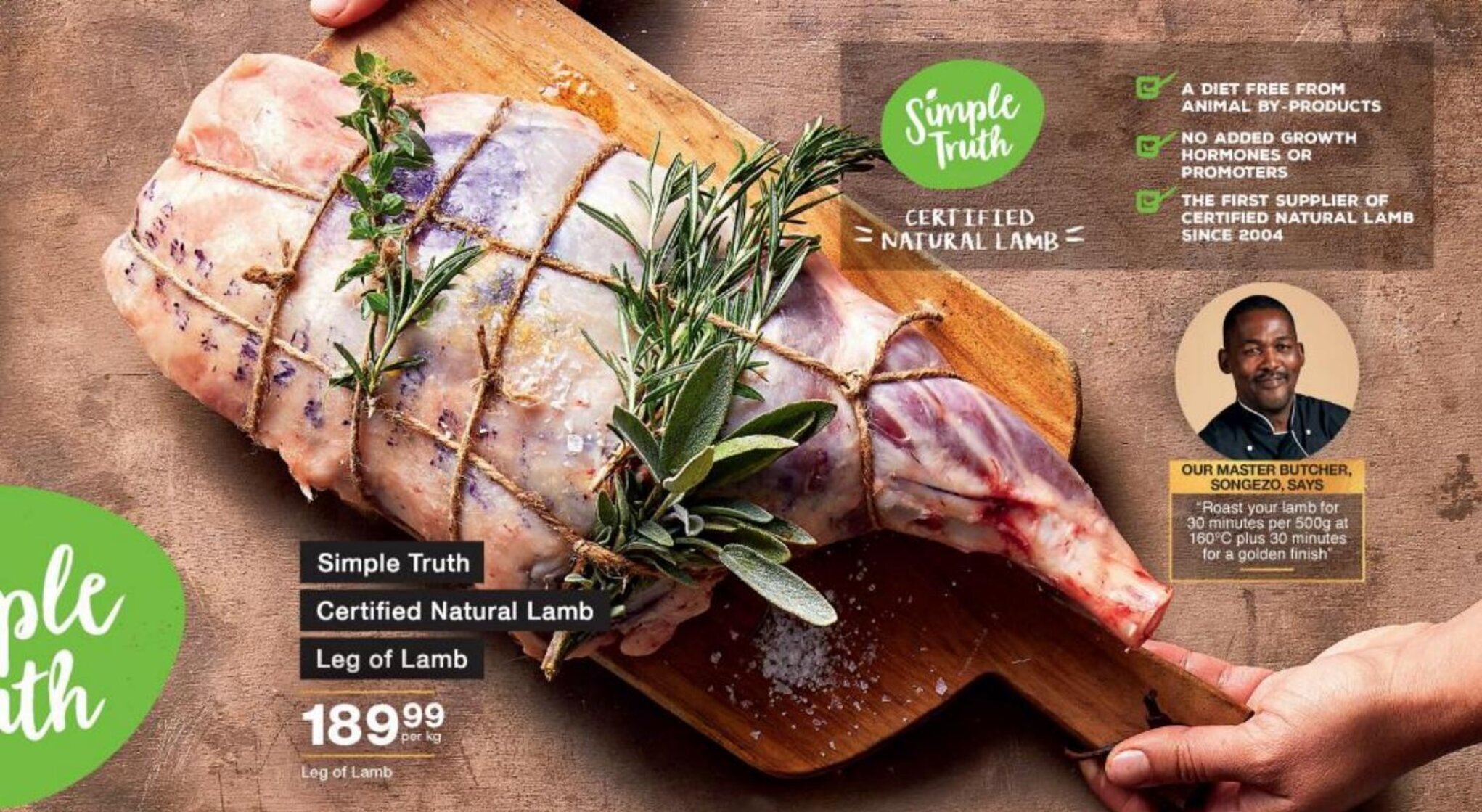 Simple Truth Leg of Lamb per kg offer at Checkers