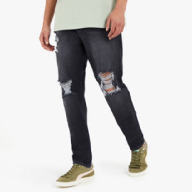 Redbat men's black wash straight leg jeans offer at Sportscene