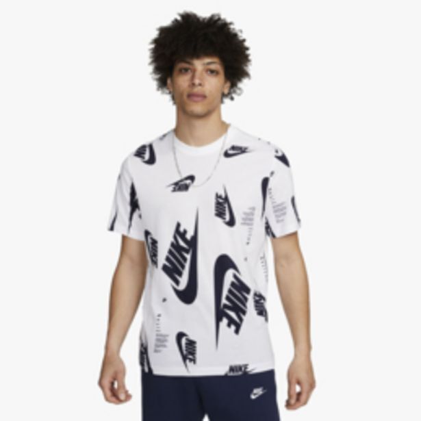 Totalsports Men's nike sportswear club seasonal all over print white tee offer