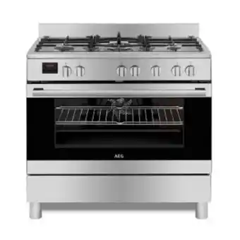 Hirsch's Aeg 90cm silver gas/electric stove - 10369mn-mn offer