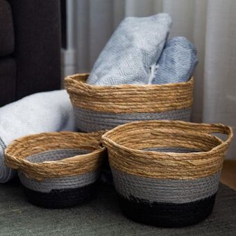Whitehouse Black and grey band woven basket offer