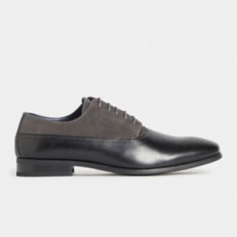Mkm grey/black mixed fab laser detail shoes
