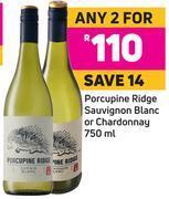 Porcupine Ridge Sauvignon Blanc Or Chardonnay 750 ml- For Any 2