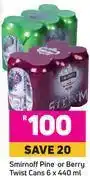 Game Smirnoff Pine Or Berry Twist Cans-6 x 440ml offer