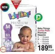 Dis-Chem Baby Things Jumbo Pack Premium Nappies-Per Pack offer