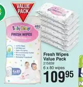 Dis-Chem Baby Things Fresh Wipes Value Pack 6 x 80 Wipes offer