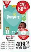 Dis-Chem Pampers Baby Dry Nappies Mega Box-Per Box offer