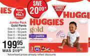 Dis-Chem Huggies Jumbo Pack Gold Pants-Per Pack offer