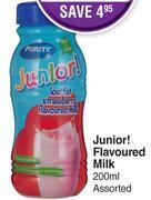 Dis-Chem Purity Junior! Flavoured Milk Assorted- For 1 x 200ml offer