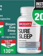 Dis-Chem Biogen Sure Sleep-60 Capsules offer