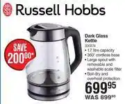 Dis-Chem Russell Hobbs 1.7Ltr Dark Glass Kettle offer