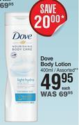 Dis-Chem Dove Body Lotion Assorted-400ml Each offer