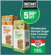Dis-Chem Wholesome Harvest Sugar Free Cookies Assorted-75g Each offer