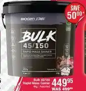 Dis-Chem Biogen Bulk 45/150 Rapid Mass Gainer Assorted-4Kg offer