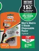Dis-Chem Max Shave Men's Matrix 5 Blade Disposable Razor 3 Piece offer