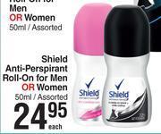 Dis-Chem Shield Anti Perspirant Roll On For Men Or Women Assorted-50ml Each offer