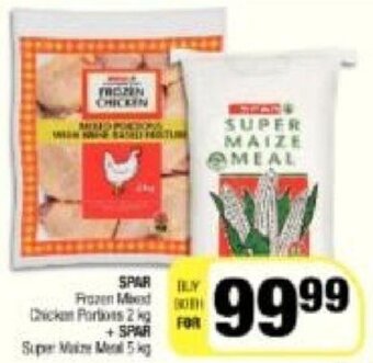 Spar Spar Frozen Chicken Mixed Chicken Portions 2kg + Spar Super Maíze Meal 5kg offer