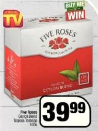 Spar Five Roses Ceylon Blend Tagless Teabags102's offer