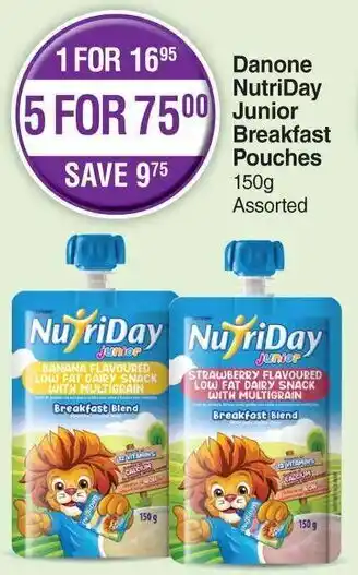 Dis-Chem Danone NutriDay Junior Breakfast Pouches 5 x 150g Assorted offer