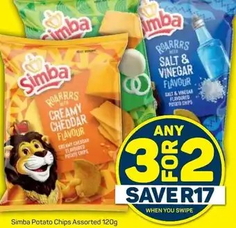 Pick n Pay Simba Potato Chips Asstd 120g offer
