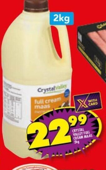 Shoprite Crystal Valley Full Cream Maas 2kg offer