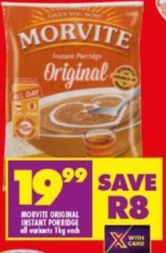 Shoprite Morvite Original Instant Porridge 1kg offer