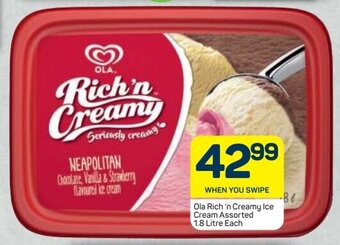 Pick n Pay Ola Rich'n Creamy Ice Cream Assorted 1,8L offer